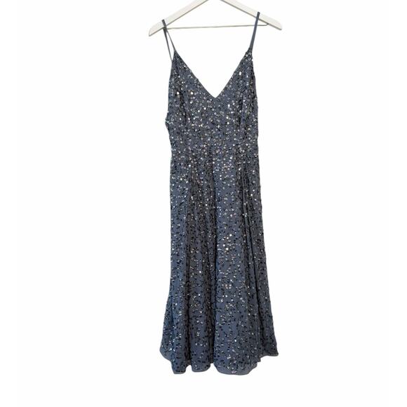 NWT ASOS Sequin Maxi Dress Blue Women’s Size 6 - Picture 6 of 11
